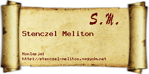 Stenczel Meliton névjegykártya